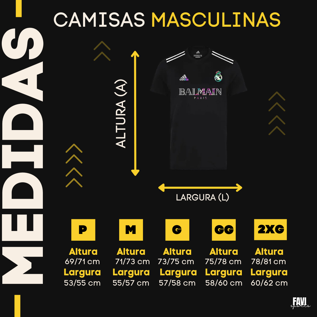 camisa real madrid balmain tamanho
